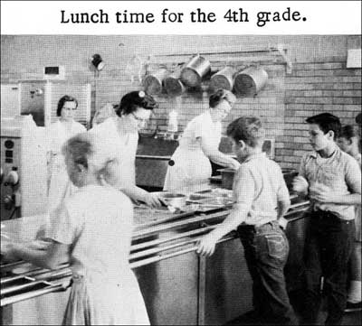 Fourth-graders get lunch in 1967. Barb Schmidt sent these photos.