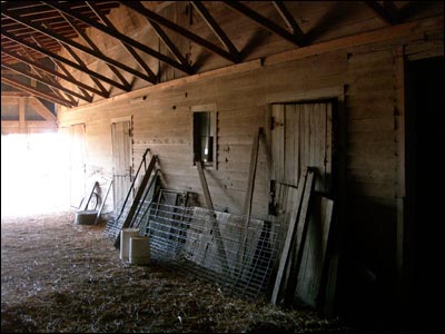 An interior wall of our old family barn. Photo copyright 2009 by Leon Unruh.