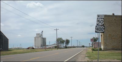 Downtown Coolidge, along U.S. 50. Photo copyright 2010 by Leon Unruh.