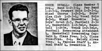 Ed Durall, a senior in the 1954 Pawnee Rock High School yearbook.