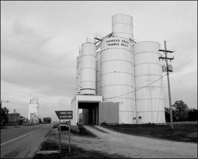 Farmers Grain elevator along U.S. 56. Photo copyright 2008 by Leon Unruh.