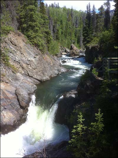 Million-Dollar Falls, near Dalton Post, Yukon Territory. Photo copyright 2011 by Leon Unruh.