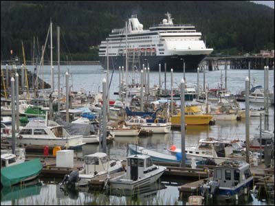 Cruise ship and fishing boats, Haines, Alaska. Photo copyright 2011 by Leon Unruh.