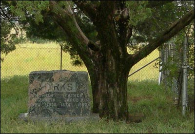 Grave of Jacob Dirks and Elizabeth Dirks in the Pawnee Rock Cemetery. Photo copyright 2009 by Leon Unruh.