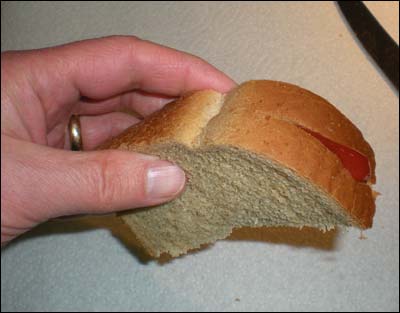 Ketchup sandwich. Photo copyright 2009 by Leon Unruh.