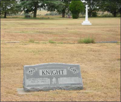 Grave marker for Darrell (Sonny) Knight in the Pawnee Rock Cemetery. Photo copyright 2006 by Leon Unruh.