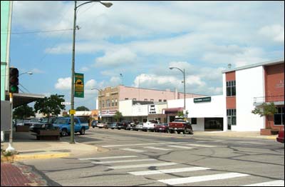 Broadway in Larned, 2006. Photo copyright 2009 by Leon Unruh.