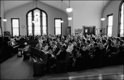 Bergthal Mennonite Church congregation, 1974. Photo copyright 1974 by Leon Unruh.