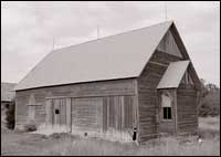 Second Mennonite Church of the Dundee-Pawnee Rock settlement. Photo made in 1973. Photo copyright 2009 by Leon Unruh.