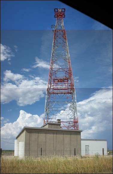 Microwave transmission tower northwest of Pawnee Rock, Kansas. Photo copyright 2010 by Leon Unruh.