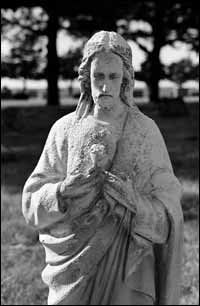 Jesus in the Pawnee Rock Cemetery. Photo copyright 2009 by Leon Unruh.