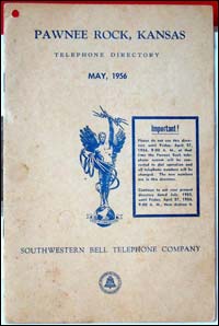 1956 Pawnee Rock phone book. Photo copyright 2006 by Leon Unruh.