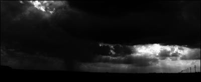 Stormy night sky in western Kansas. Photo copyright 2009 by Leon Unruh.