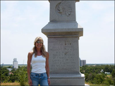 Dana Smith Hines, photographed on Pawnee Rock by Spencer Hines. Photo copyright 2008 by Spencer Hines.