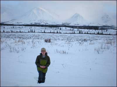 Sam on the tundra in Broad Pass. Photo copyright 2010 by Leon Unruh.