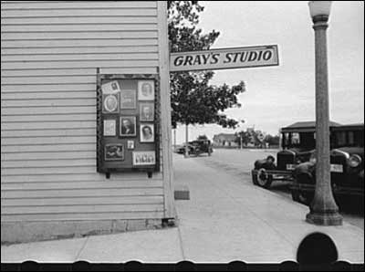 Photographer's studio, John Vachon, Sisseton, South Dakota, 1939.