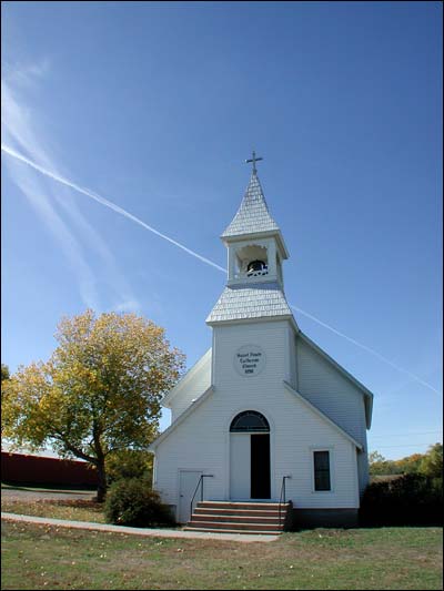 St. Paul Lutheran Church at the Barton County Historical Society Museum in Great Bend. Photo copyright 2003 by Leon Unruh.