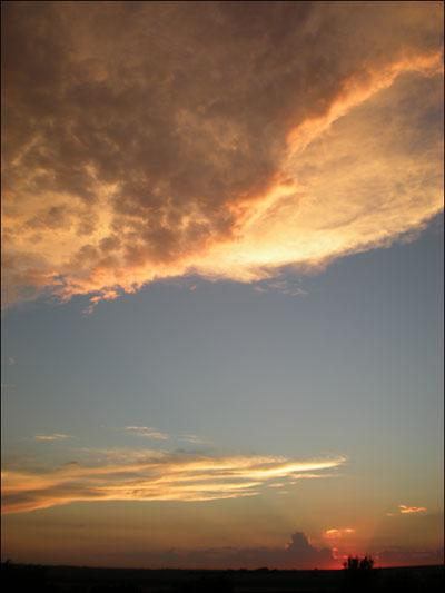 Sunset from Pawnee Rock, August 10, 2010. Photo copyright 2010 by Leon Unruh.