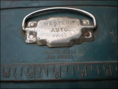 Western Auto tackle box owned by Leon Unruh. Photo copyright 2009 by Leon Unruh.