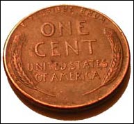 Wheat cent. Photo copyright 2009 by Leon Unruh.